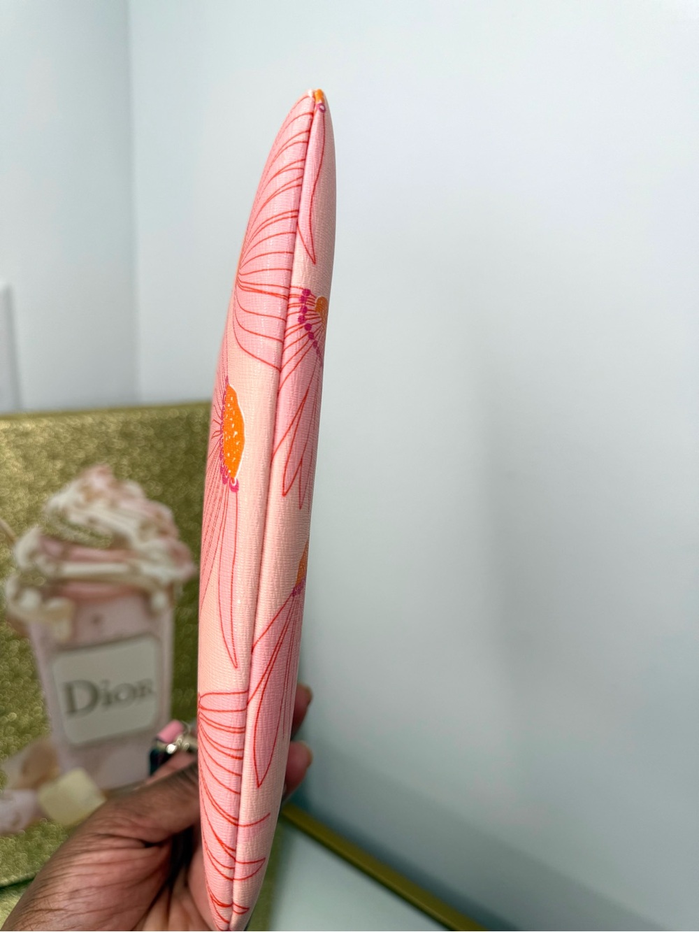 kate spade Pink Floral Wristlet Clutch with Orange Accents - Picture 3 of 8